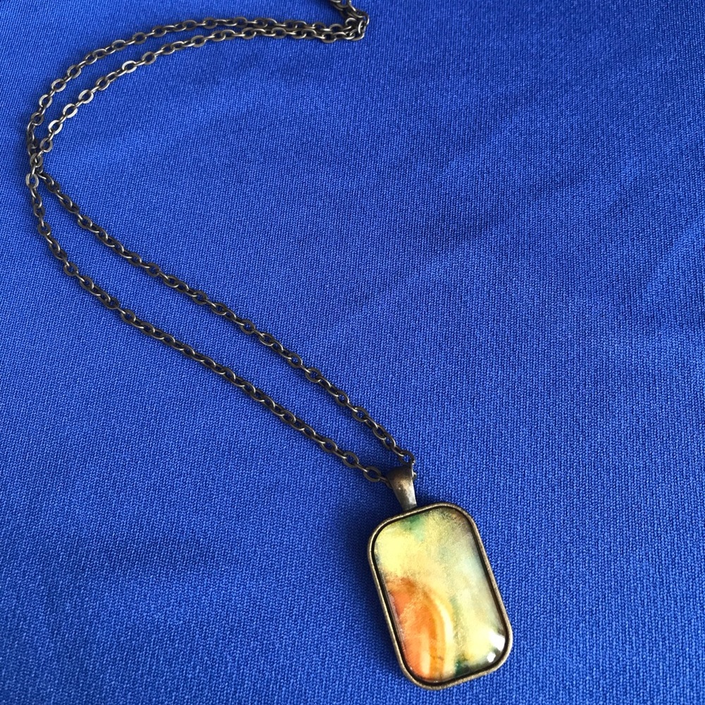Silk art pendant necklace